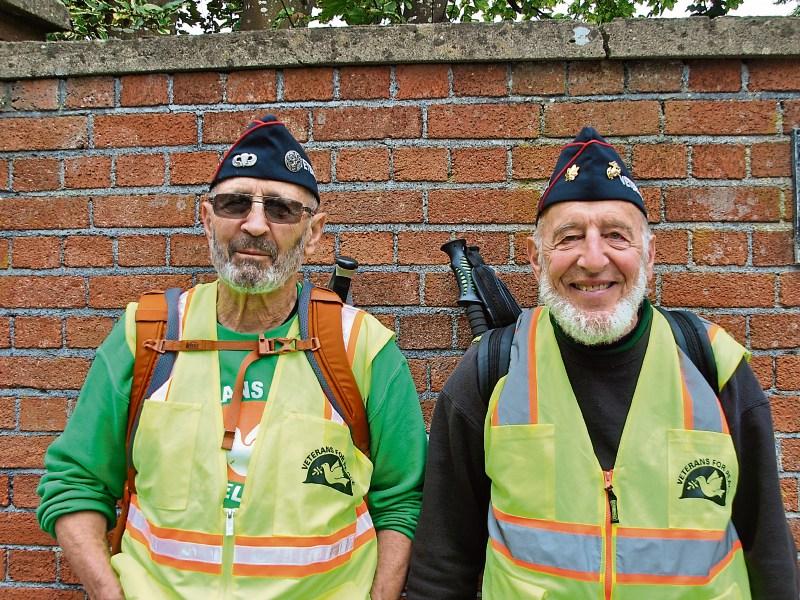 US veterans and peace activists proceed up country on walk they began from Limerick Prison