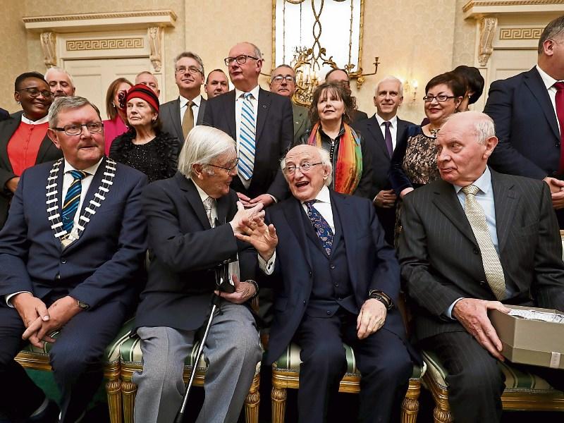 President honours high profile peace committee at Aras