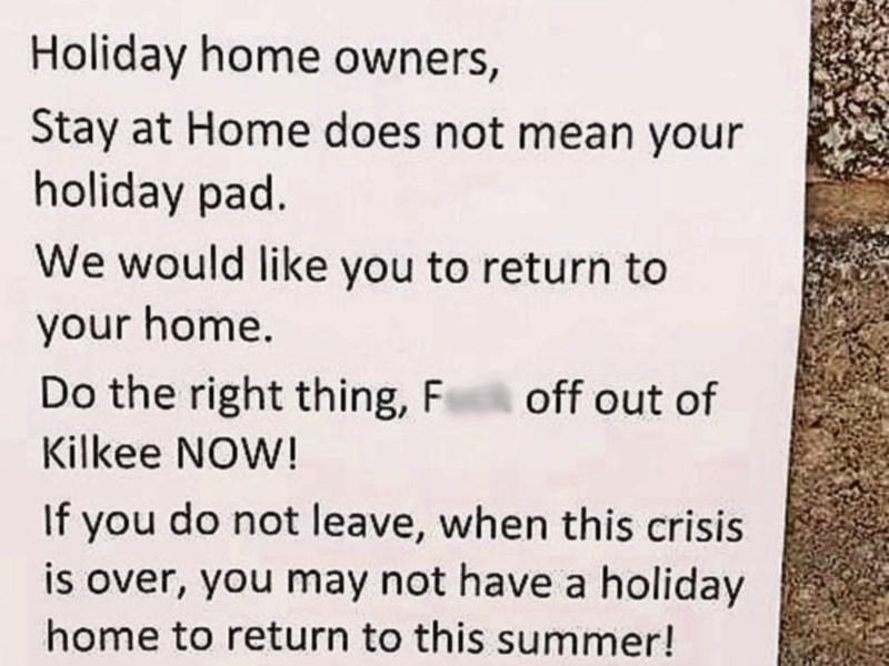 Poster warning people to ‘f*** off out of Kilkee’ is ‘action of idiotic and attention seeking individuals’