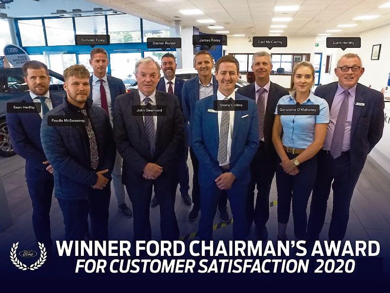 Cavanaghs of Charleville wins highly prestigious Ford Chairman’s Award for outstanding Customer Service for 2020!