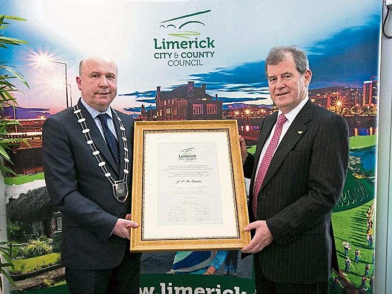 JP speaks of a great love for Limerick at civic reception