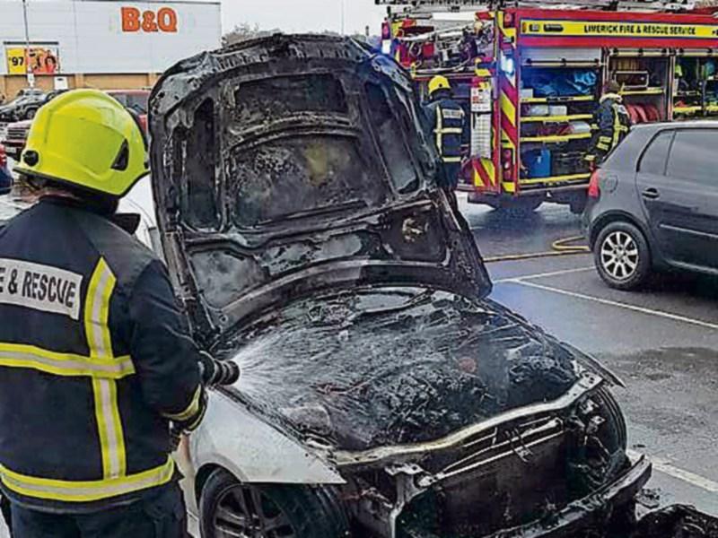 Limerick motorist and children in lucky escape from car fire