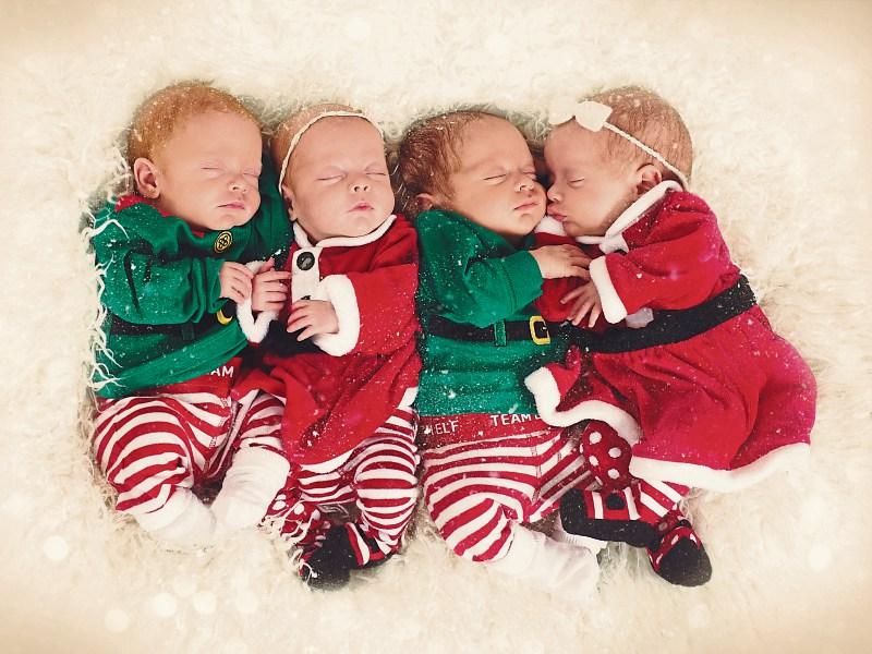 Gorgeous Christmas photo of Limerick's newest quads