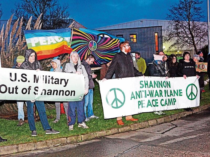 Large crowds attend anti-Trump protest at Shannon Airport