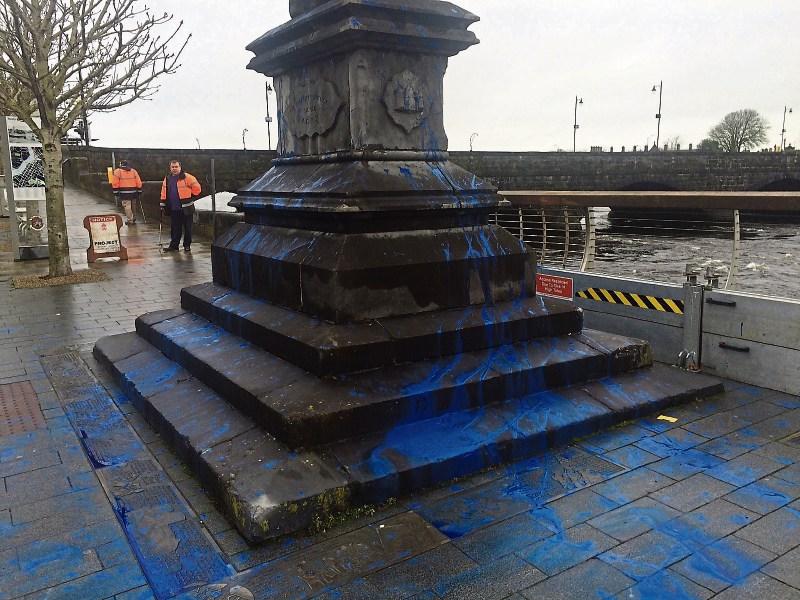 Mystery as Limerick's iconic Treaty Stone is daubed with paint