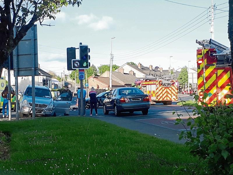 Emergency services at scene of Limerick road collision