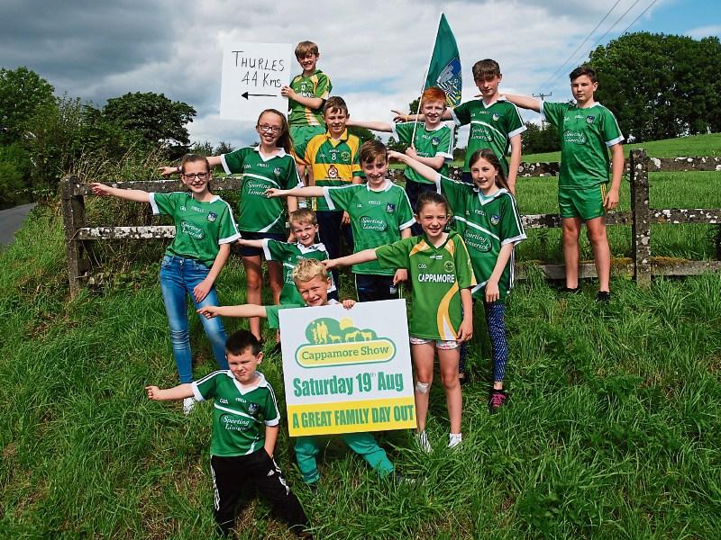 Cappamore Show organisers are inviting Limerick U21 hurling fans going to Thurles to call in and these children will point the way! Picture: Josephine Blackwell
