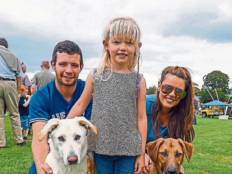 Frank Cussen, Scarlet Grace and Aoife Ryan, Galbally, with Teddy and Ozzy, winners in last year’s dog show at Galbally Garden Fete Picture: Keith Wiseman