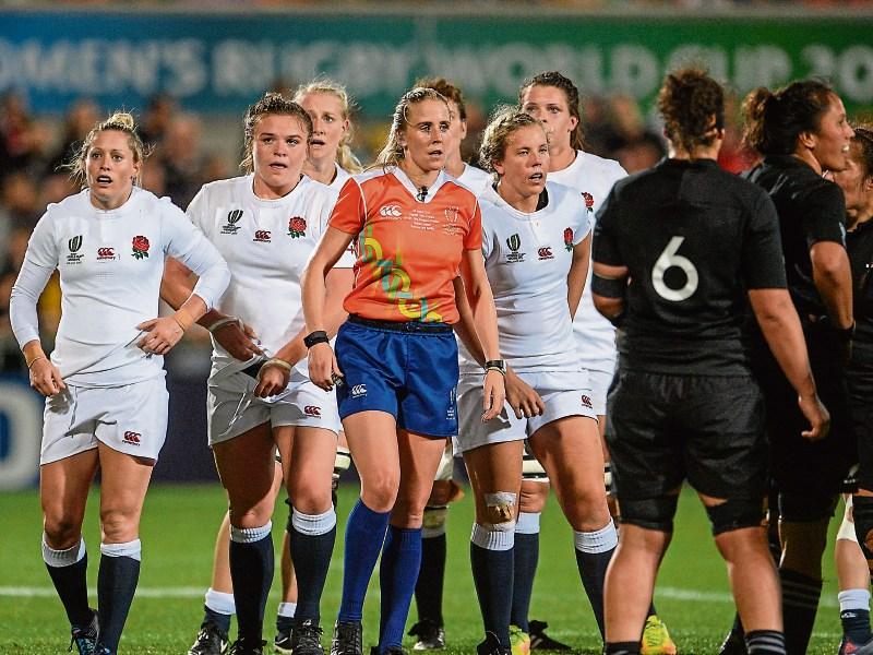 Top rugby ref, Joy Neville, from North Circular Road, in action in the world cup final Picture:  Sportsfile