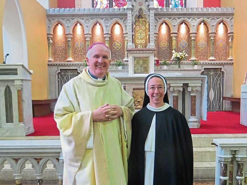 Bishop Brendan Leahy with Sr Rose Miriam on the occasion of her vows