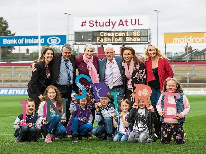 Children from Gemstars School of Performing Arts with Grainne O’ Rourke, Fergal Deegan, Julie White, John Davitt, Celia Holman Lee and Emma O'Driscoll Picture: True Media