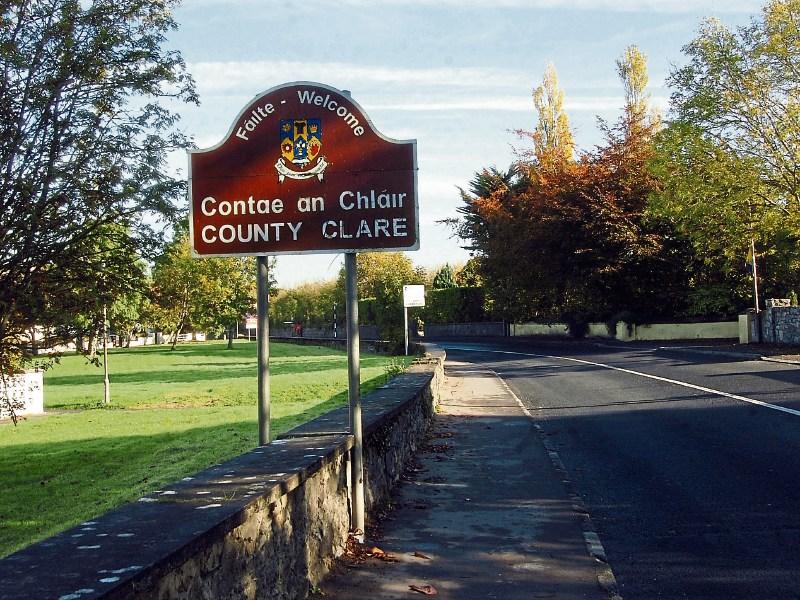 A ‘welcome to Clare’ sign greets people travelling into Shannon Banks