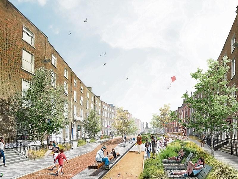 Limerick needs to focus on how it is designed. This visual was one of a number of designs for O'Connell Street drawn up by Mick Bradley in concert with John Moran during the #LiveableLimerick debate