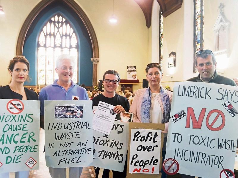 Irish Cement’s plans for Mungret have drawn huge opposition. Pictured at an opposition event fundraiser are Mary Hamill, Dr Angus Mitchell, James Touhy, Claire Keating and Tim Hourigan