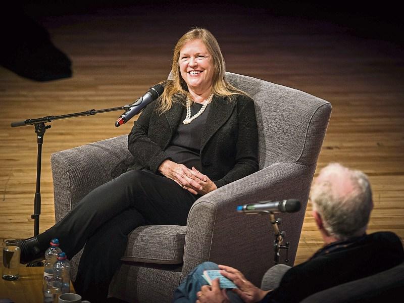 Dr Jane O'Meara Sanders in conversation with Joseph O'Connor at the University Concert Hall, Limerick as part of the I.NY Festival Picture: Shane Serrano