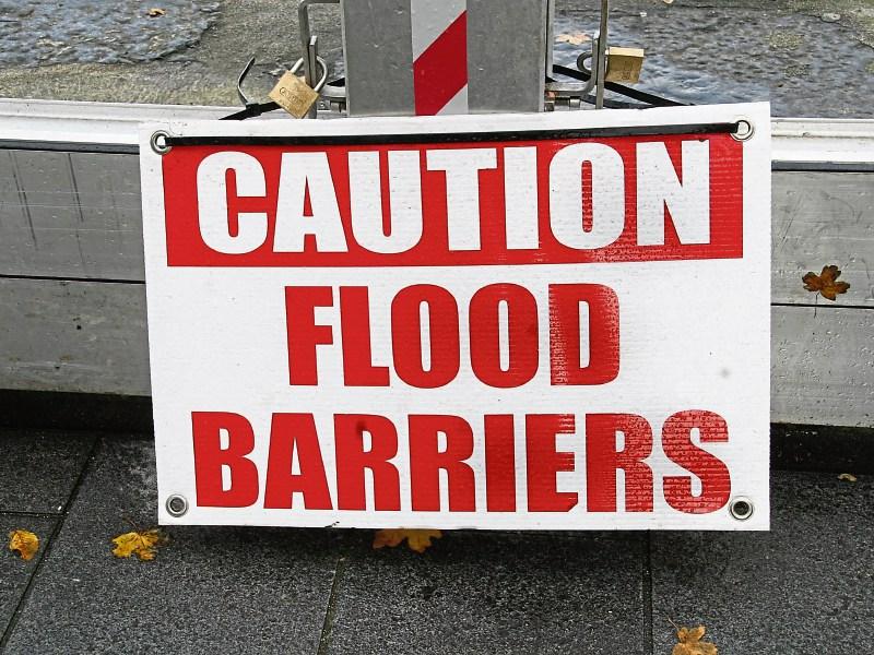 Flood barriers were put in place for Monday's storm in Limerick city