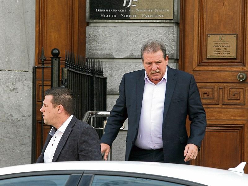 Steve Collins with his son Steve Jnr leaving Limerick Coroners Court Picture: Adrian Butler