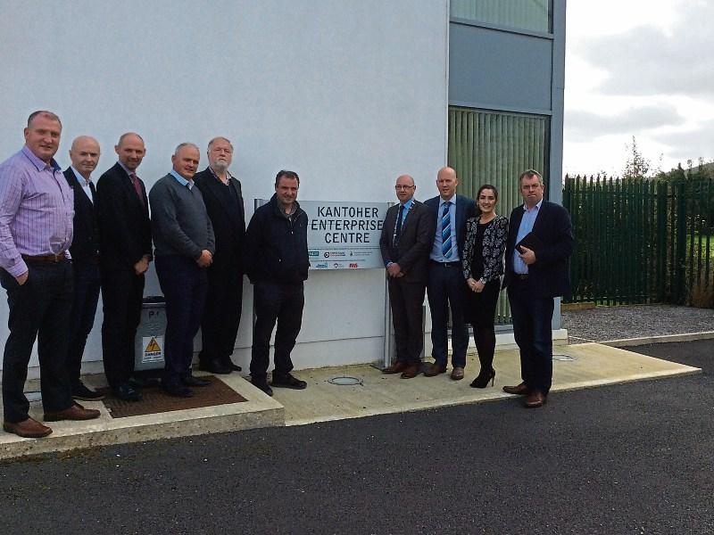 Councillors, officials and members of the Kantoher Development group at the local enterprise centre