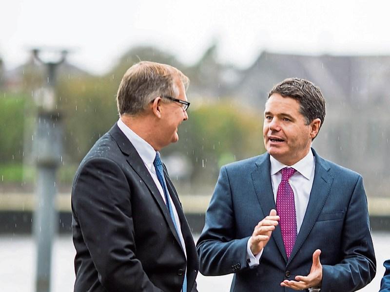 Council chief executive Conn Murray meets Finance Minister Paschal Donohoe on his visit to Limerick Picture: Sean Curtin/True Media