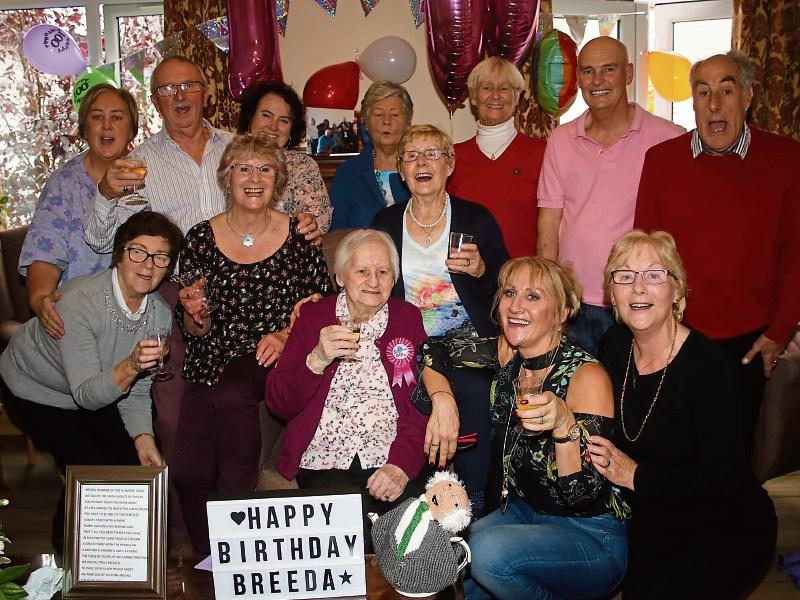 Breeda Kinnane, originally from Thomondgate in the city, celebrates her 100th birthday with friends and family in Athlunkard Nursing Home this Tuesday  Picture: Michael Cowhey