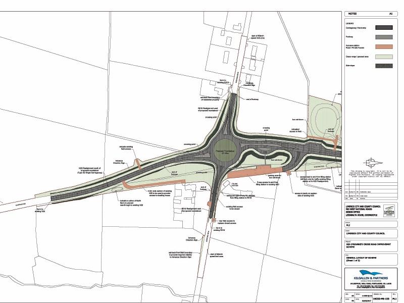 The roundabout project at O’Rourke’s Cross near Bruree is driving ahead despite the handbrake being let off the M20