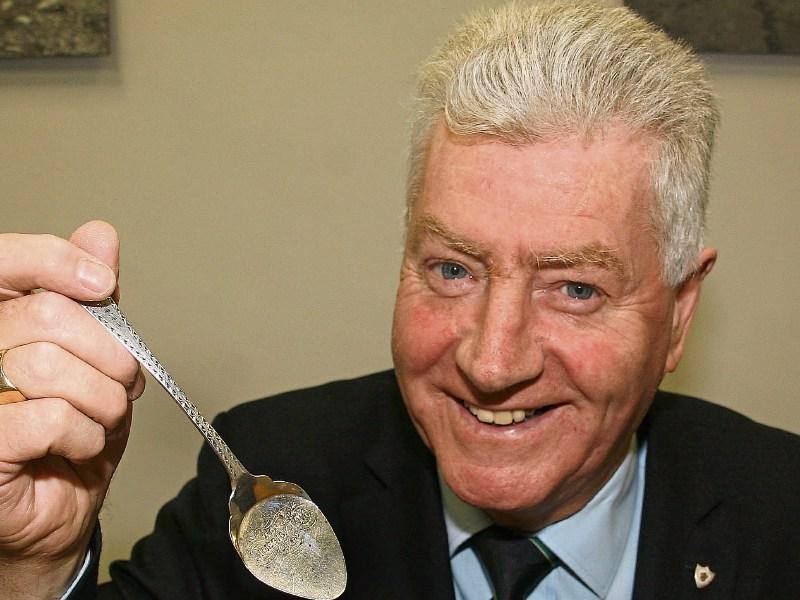 Serving a nice memento to Limerick Lawn: President Philip Jones purchased a prize silver spoon that was presented at a club event in 1896 Picture: Adrian Butler