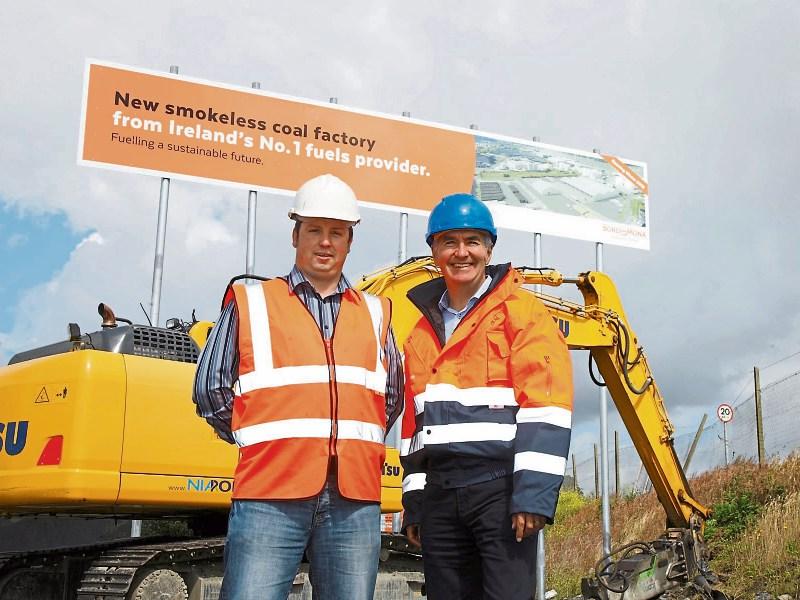 Eddie Scaife, head of Bord na Móna Fuels, and Brian McGuinness, site manager at Bord na Móna in Foynes, when the site was launched for the new Foynes plant