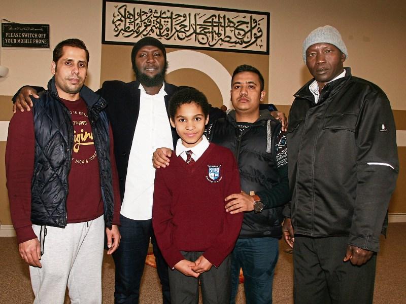 Miton Syed, Abdullah Jaribu, Lamine Diarrassouba, Mohammod Ruhul Amin and Mahmood Kodok in the Al-Furqan community association centre Picture: Adrian Butler