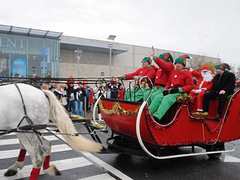 Santa arriving at the Crescent Shopping Centre last year