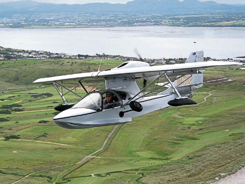 Michael Smith, the Australian pilot who flew around the world in this flying boat, departing from Ireland during his Voyage of the Southern Sun