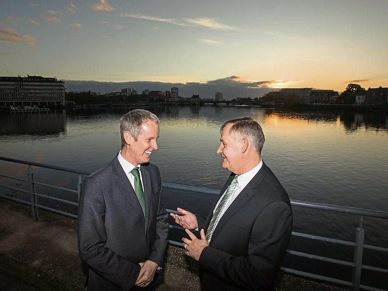 Conn Murray with Andrew McDowell of the EIB. The Council CEO said under the plan the Council would be ‘required to dezone some land for residential accommodation, which would be very difficult