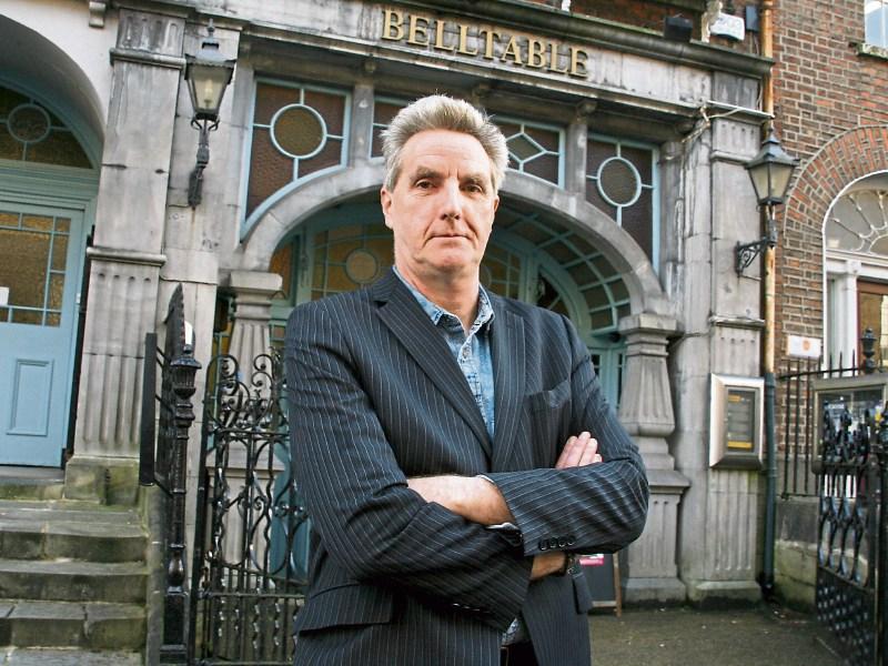 Mike Finn outside the Belltable, where he presents a work-in-progress’ reading of Bread Not Profits on December 14 Picture: Adrian Butler