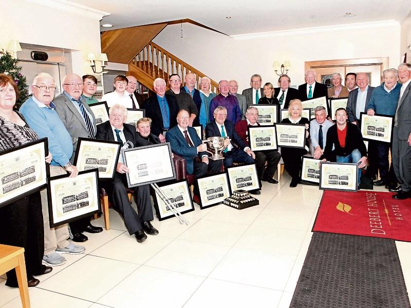 The large group, including former players, who received framed mementos for themselves, passed loved ones and those who couldn't attend the night Picture: Dave Gaynor
