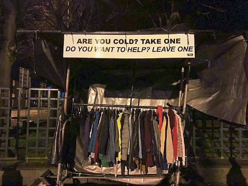 The coat rail which is located at Arthur's Quay Park