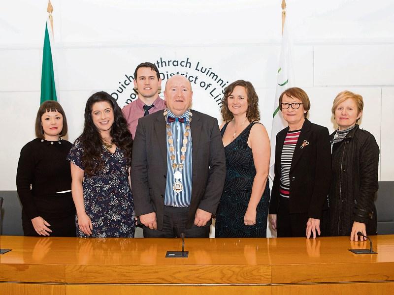 Theatre makers Ann Blake and Joanne Ryan were honoured for their contribution to the arts in Limerick by metropolitan mayor Sean Lynch