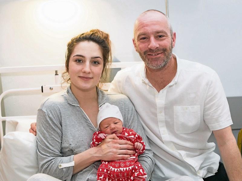 Nadine, 21, with baby Lily Siobhan Duggan, and Nadine’s father Jason Hogan, from Caherdavin Picture: Liam Burke