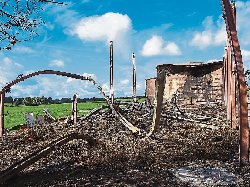The hay barn which was burned to the ground in the fire has since been rebuilt