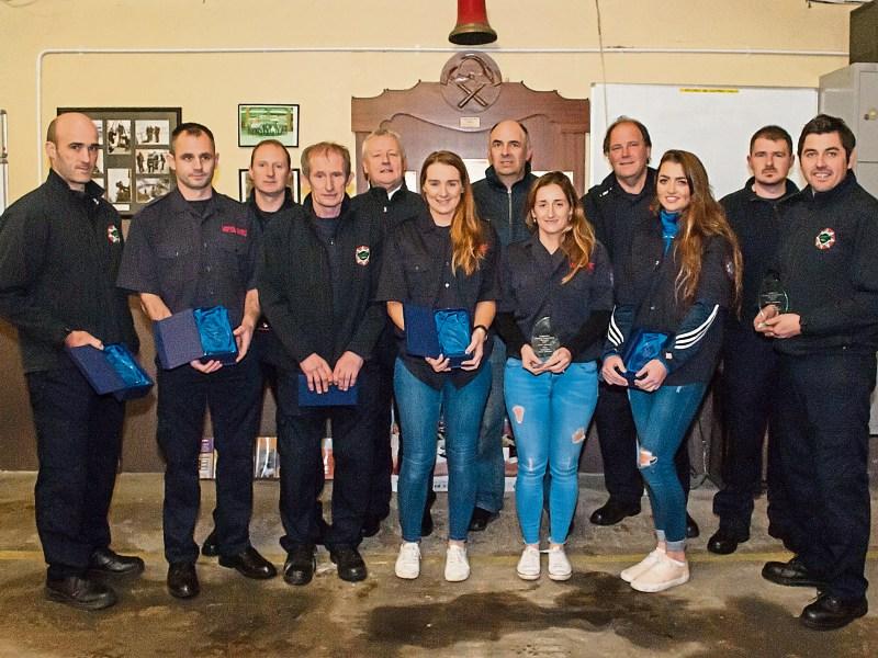 Members of Cappamore Fire Service being presented with plaques for winning Limerick’s Fittest Superstars and were thanked for handing back their prize of €1,000 to the playground fundraising committee