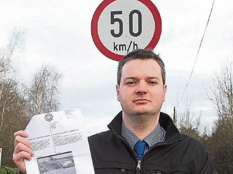 Caught! Donal O&rsquo;Regan, reporter, pictured in 2012 at the stretch of road