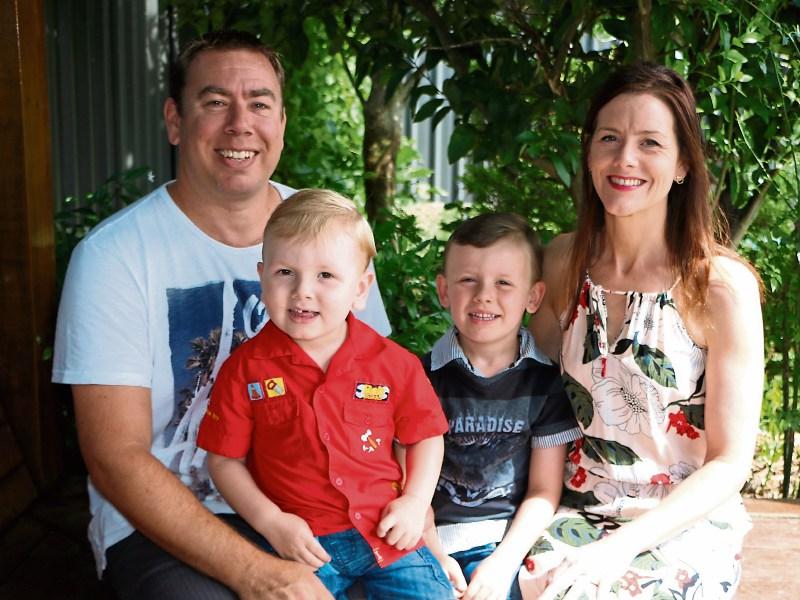 Maria, husband Simon and children Tadhg and Lorcan