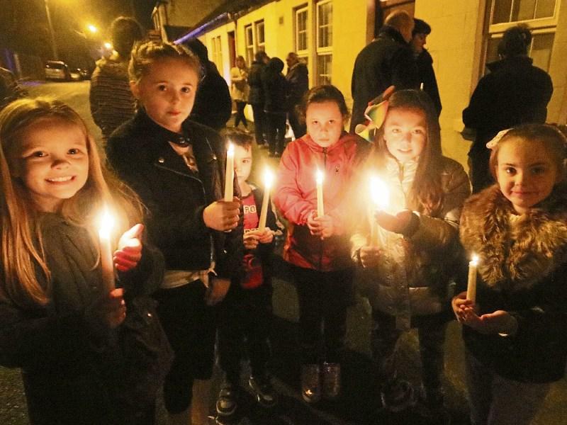 Pictured at the candlelight vigil in memory of Rose Hanrahan were Saoirse and Coaimhe O'Keeffe, Chris Barrett, Daniella Connihan, Rihanna Fitzgerald and Aleesha Kennedy Picture: Brendan Gleeson