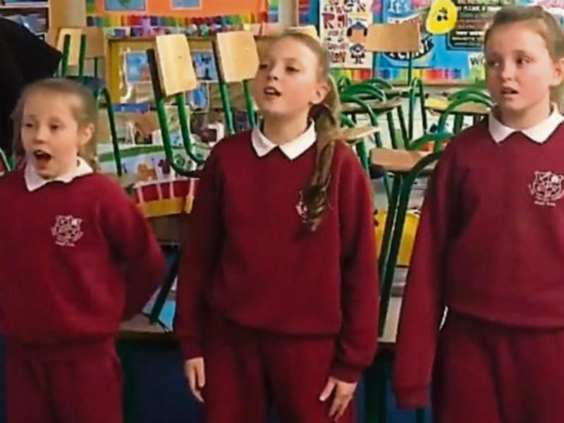 The students at Corpus Christi in Moyross performing Rise Up