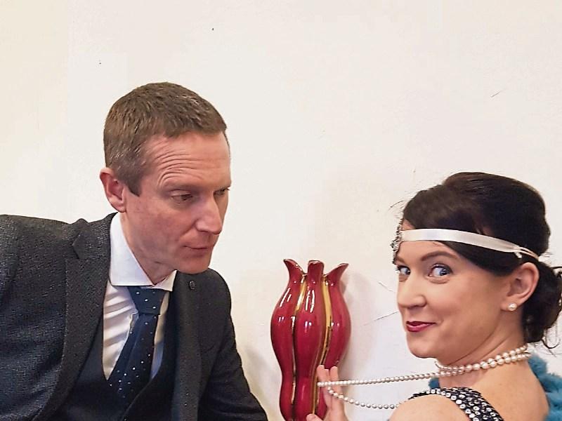 Jim Moroney and Miriam Ball rehearsing for the comedy