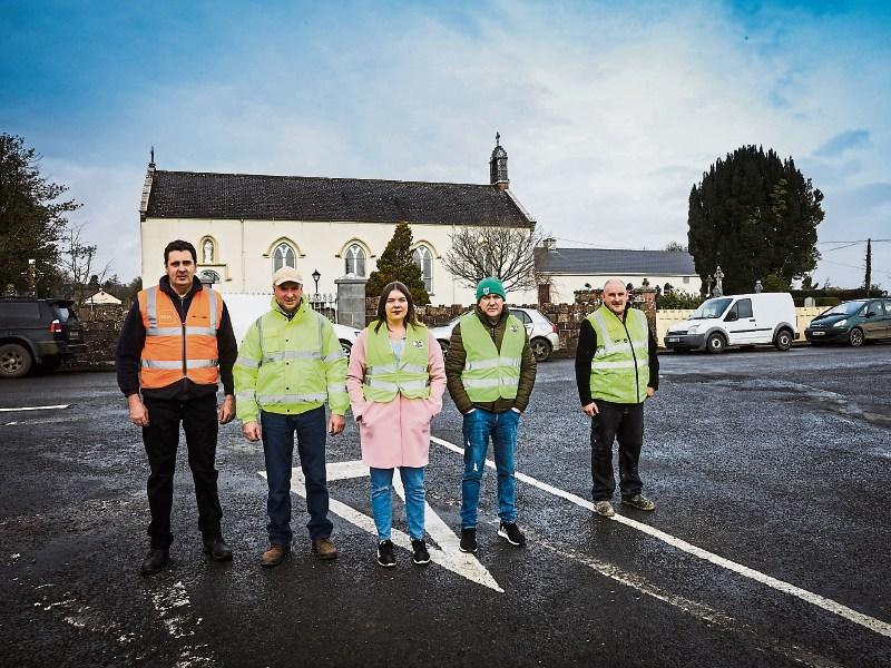 Mass patrol: Cllr Lisa Marie Sheehy is joined by James Condon, Liam Coffey, Pat Carroll and Mike Sheehy outside Glenroe church  Picture: Keith Wiseman