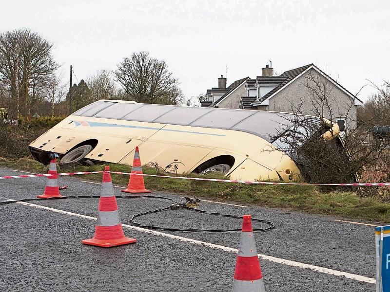 The stricken school bus at Connolly’s Cross Picture: Press 22