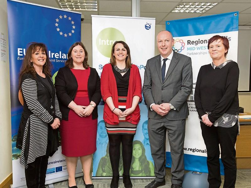 Audrey Sheehy, Catherine Hurley, Alison Power, Jim Lynch and Mary Penny at the launch of the careers fair Picture: Press 22