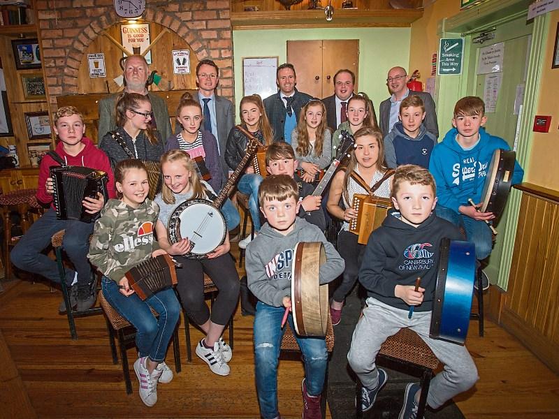 Local musicians with councillors Jerome Scanlan, Adam Teskey and Michael Collins as well as Minister of State Patrick O'Donovan and Deputy Tom Neville at the launch Picture: Marie Keating