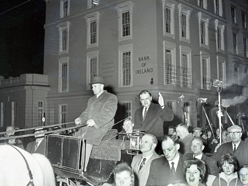 Donogh O’Malley arriving to a hero’s welcome in Limerick as the newly appointed Minister for Education in 1965