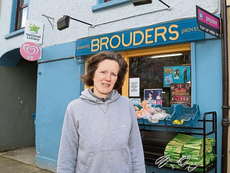 Rose Enright pictured at  her grocery and general store in Athea this week