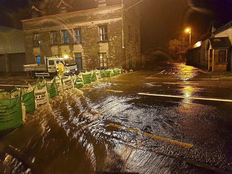 Taken on the night of November 11 last, this picture shows the flood coming down the hill towards the Shannon 
